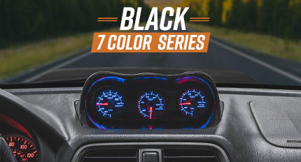 GlowShift Black 7 Color Dual Intake Temperature Gauge