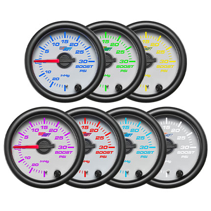 GlowShift  White 7 Color 100 PSI Fuel Pressure Gauge