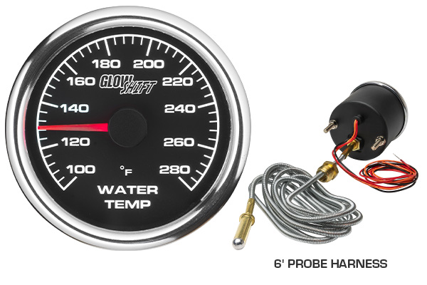 Black White Racing Series Water Coolant Temperature Gauge