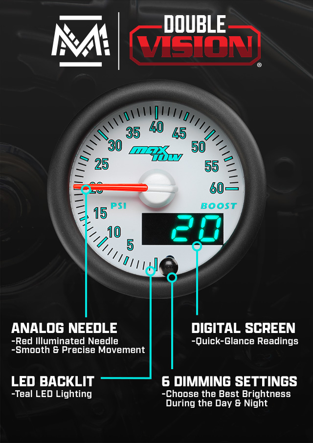 MaxTow Match 3rd Gen Cummins Gauge Series Features