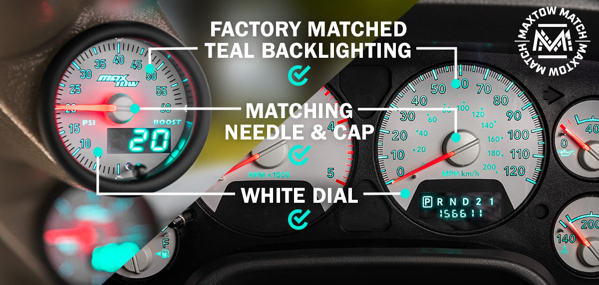 MaxTow Match Gauge Comparison to 3rd Gen Cummins Factory Dashboard Cluster