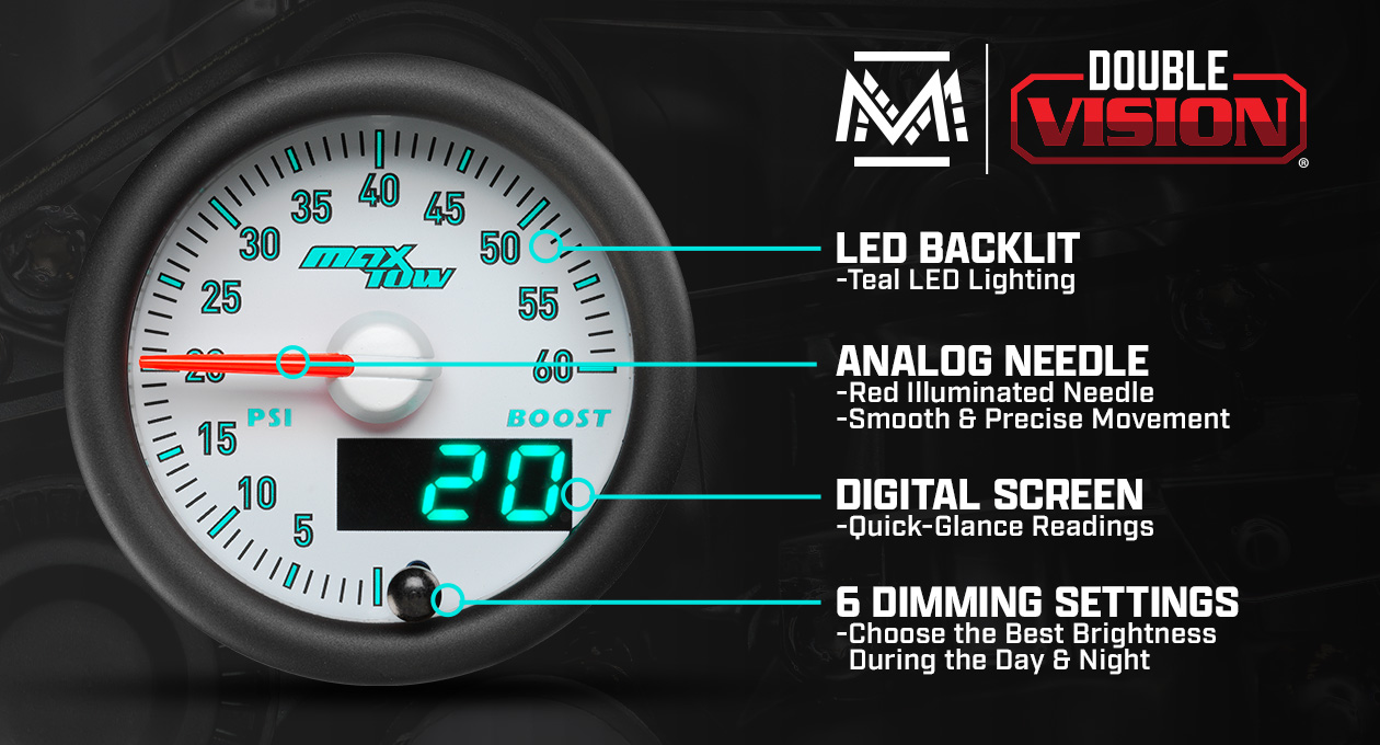 MaxTow Match 3rd Gen Cummins Diesel Boost Gauge