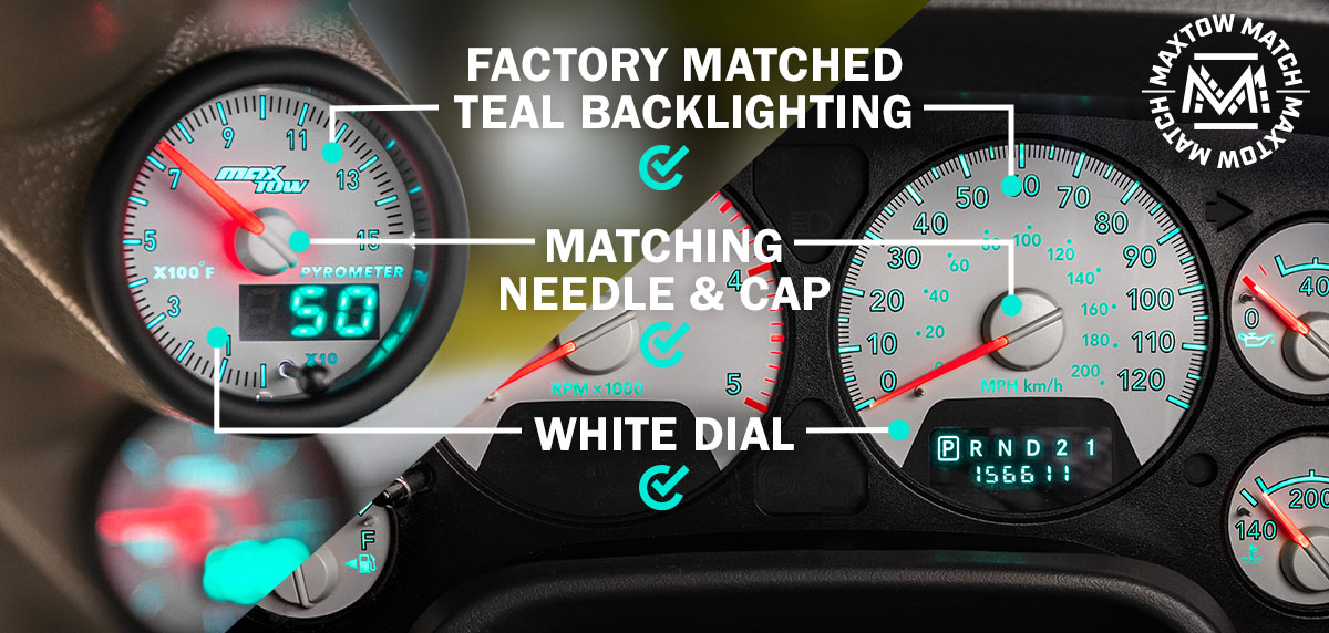 Comparison of MaxTow Match to 3rd Gen Cummins Factory Cluster Gauges