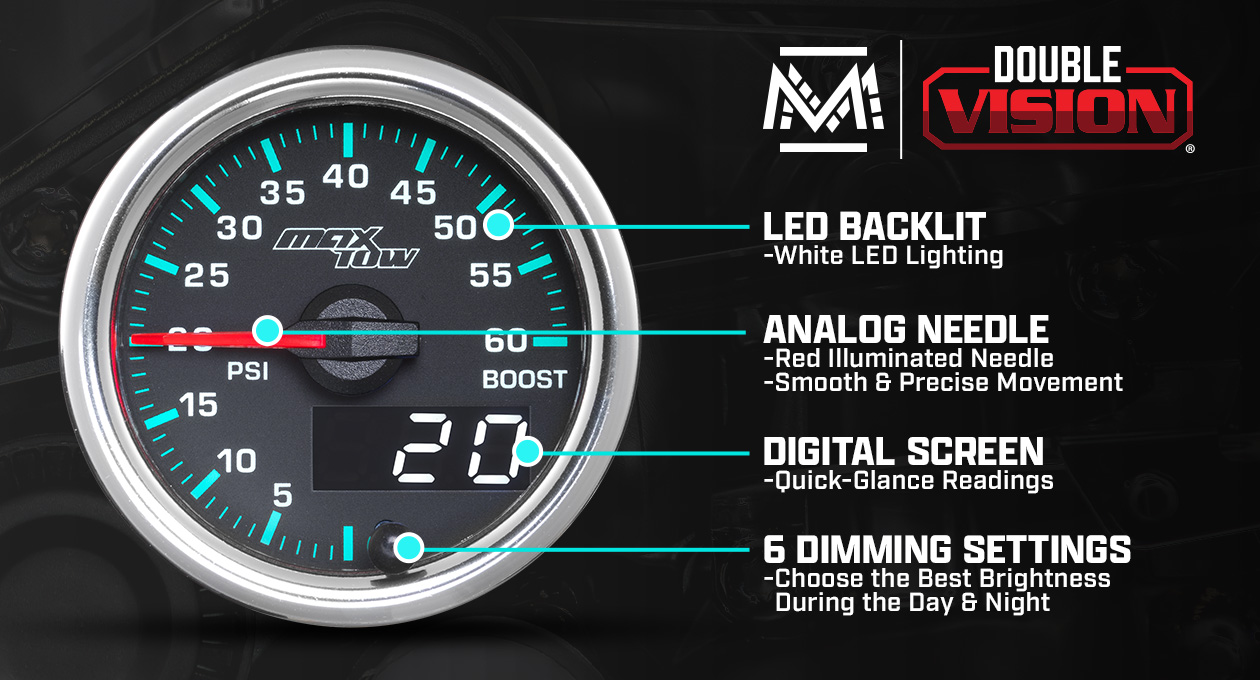 MaxTow Match 2014-2020 6.6 Duramax Diesel Boost Gauge