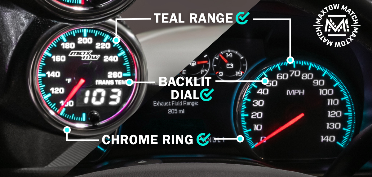 Comparison of MaxTow Match to 2014-2020 6.6 Duramax Factory Cluster Gauges