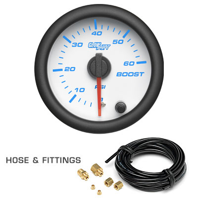 White 7 Color Series 60 PSI Boost Gauge