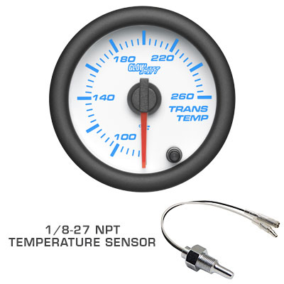 White 7 Color Series Transmission Temperature Gauge