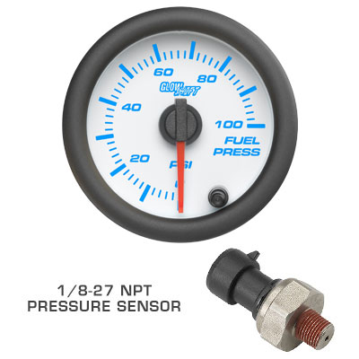 White 7 Color Series Fuel Pressure Gauge